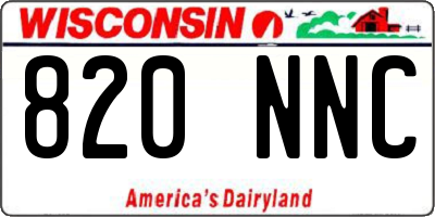 WI license plate 820NNC