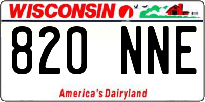 WI license plate 820NNE