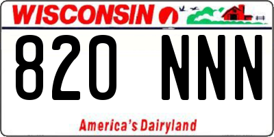 WI license plate 820NNN
