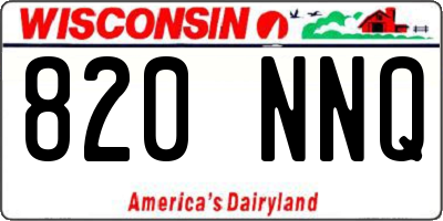 WI license plate 820NNQ
