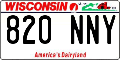 WI license plate 820NNY