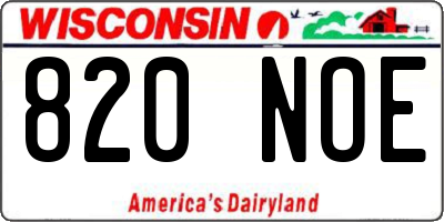 WI license plate 820NOE