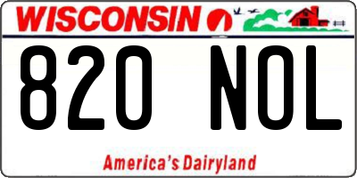 WI license plate 820NOL