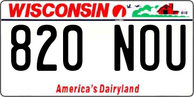 WI license plate 820NOU