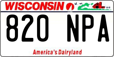 WI license plate 820NPA