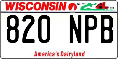 WI license plate 820NPB