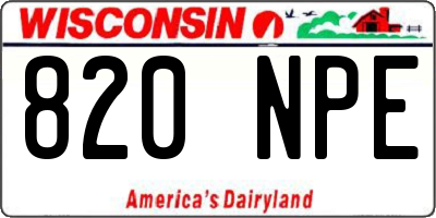 WI license plate 820NPE
