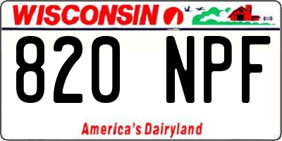 WI license plate 820NPF