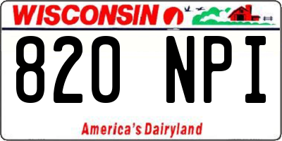 WI license plate 820NPI