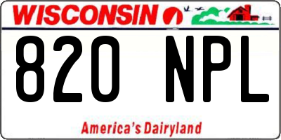 WI license plate 820NPL