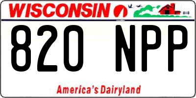 WI license plate 820NPP