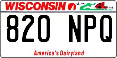 WI license plate 820NPQ