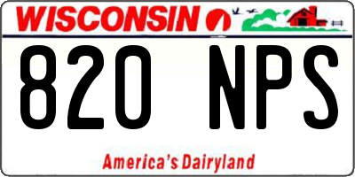 WI license plate 820NPS