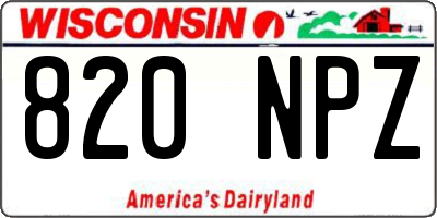 WI license plate 820NPZ