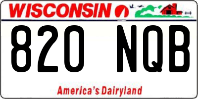 WI license plate 820NQB