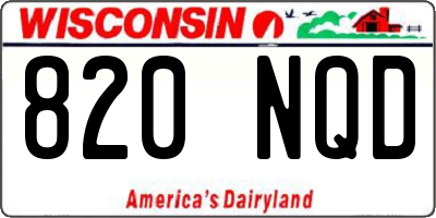 WI license plate 820NQD