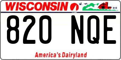 WI license plate 820NQE