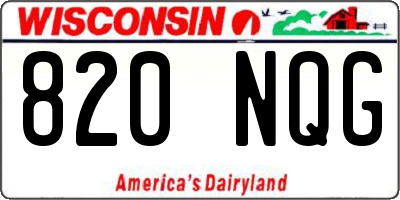 WI license plate 820NQG