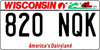 WI license plate 820NQK