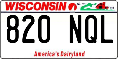 WI license plate 820NQL