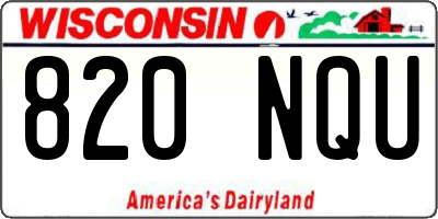 WI license plate 820NQU
