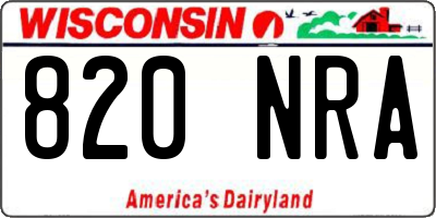 WI license plate 820NRA