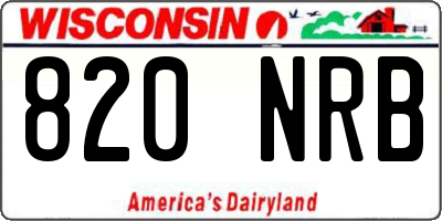 WI license plate 820NRB