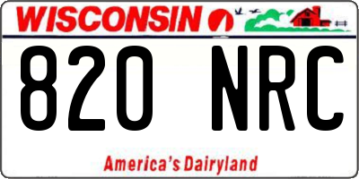 WI license plate 820NRC