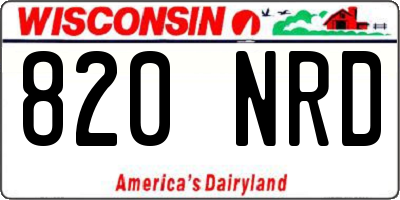 WI license plate 820NRD
