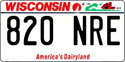 WI license plate 820NRE