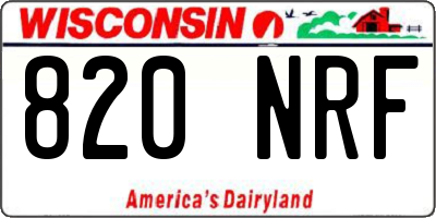 WI license plate 820NRF