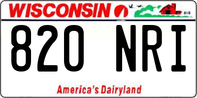 WI license plate 820NRI