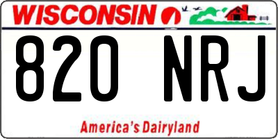 WI license plate 820NRJ