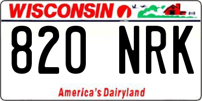 WI license plate 820NRK