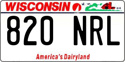 WI license plate 820NRL