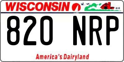 WI license plate 820NRP