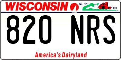WI license plate 820NRS