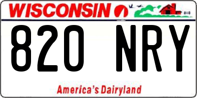WI license plate 820NRY