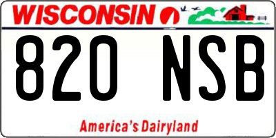 WI license plate 820NSB