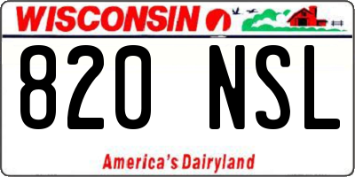 WI license plate 820NSL