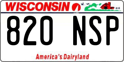 WI license plate 820NSP