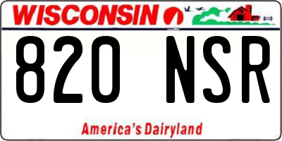WI license plate 820NSR