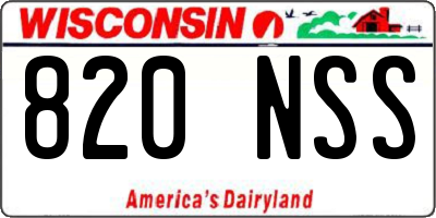 WI license plate 820NSS