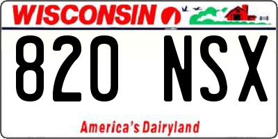 WI license plate 820NSX