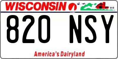 WI license plate 820NSY