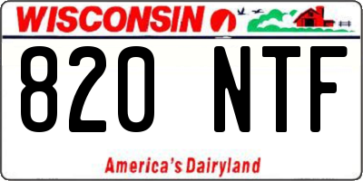WI license plate 820NTF