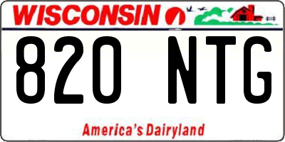 WI license plate 820NTG