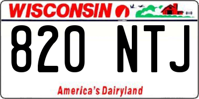 WI license plate 820NTJ