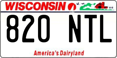 WI license plate 820NTL