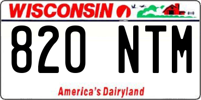 WI license plate 820NTM